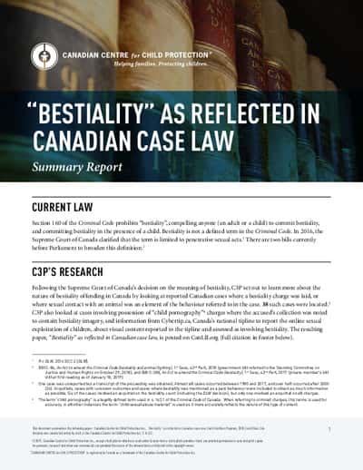 “Bestiality” As Reflected in Canadian Case Law